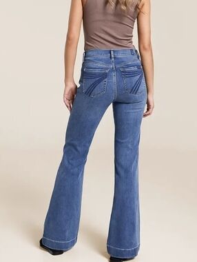 7 For All Mankind Dojo Tailorless Troused Strech Jean Size 29 NWT Flare Stretch